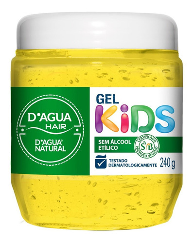 Gel Fixador Kids Sem Alcool D'agua 200g D'agua Natural