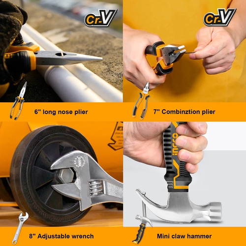 Set De Herramientas Manuales Con 9 Piezas Ingco Hkth10809