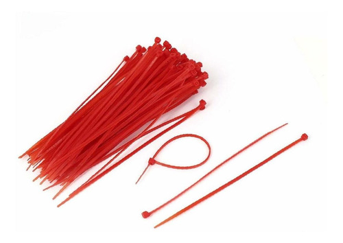 100 Pcs Nylon Cable Wire Cord Zip Tie Straps Red 150mm
