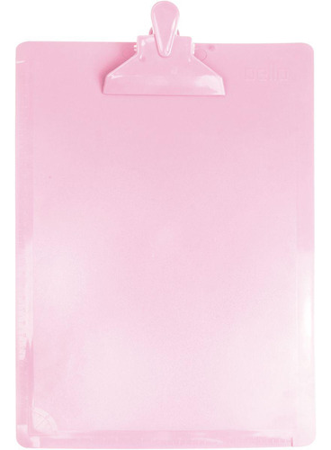 Prancheta Plástica Oficio Rosa Pastel Dello 340x240mm