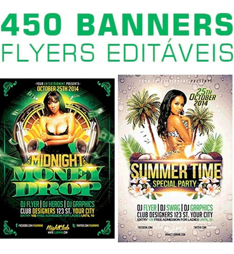 Artes Banners Flyers Editáveis Sublimação 450 Modelos Psd