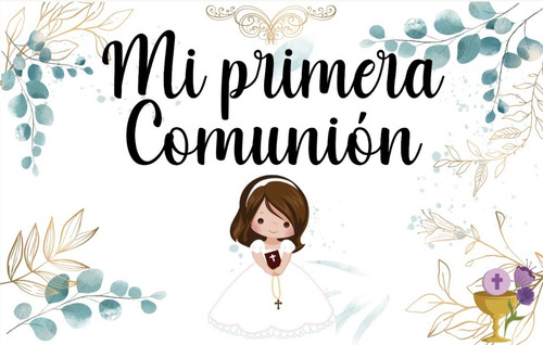 Lonas Personalizadas Fiesta Primera Comunion  2mts X 1.5mts