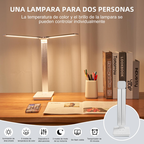 Lámpara De Escritorio Led Luz Con Protección Ocular 5 Brillo