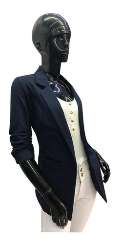 Imagen 7 de 8 de Saco Blazer Mujer Manga 3/4 Formal Casual Cuello Solapa