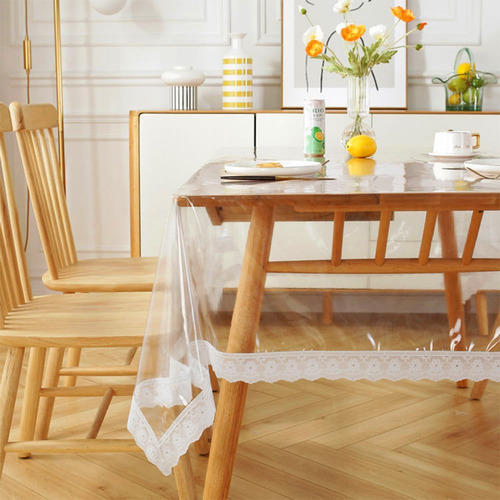 Mantel Protector Mesa Transparente Impermeable Rectangular