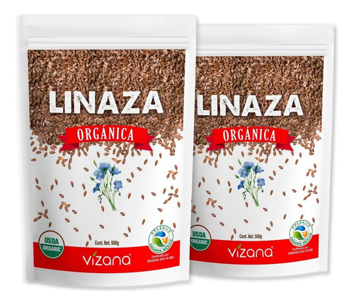 Semilla De Linaza Orgánica 1kg(2bolsas 500g)vizana Nutrition