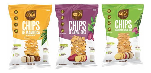 Kit 3 Snacks Assados: Mandioca, Batata Doce, Mix 42g