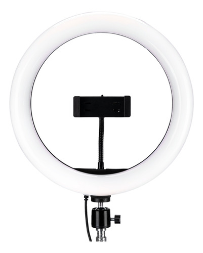 Aro De Luz Gadnic Para Selfies Led Soporte Celular Control De Luz Negro Estructura