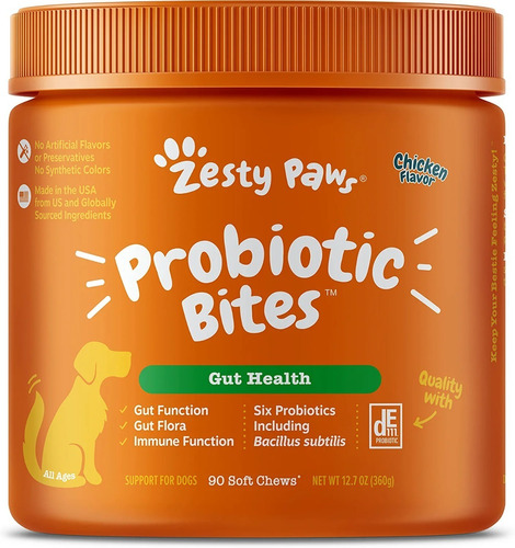 Snack Masticables Probiótico Zesty Paws Para Perros 