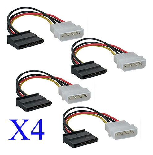 Combo Cable Corriente Power Molex Unidades Sata Fuente Poder