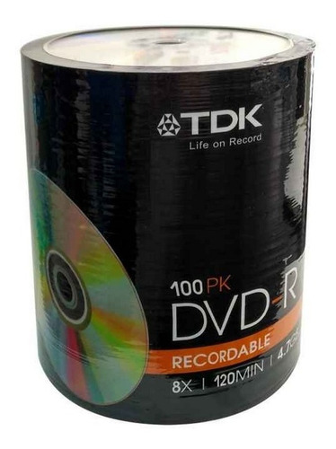 Dvd Virgen Tdk 8x 120min 4.7gb Bulk De 100 Unidades Original