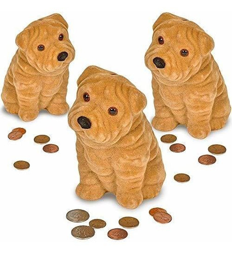 Artcreativity - Juego De 3 Huchas Para Monedas De Cachorro D