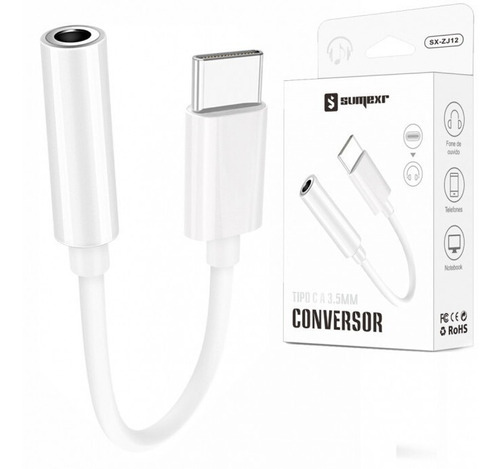 Adaptador Tipo C Para P2 Para Celulares - Sumerx Sx-zj12  