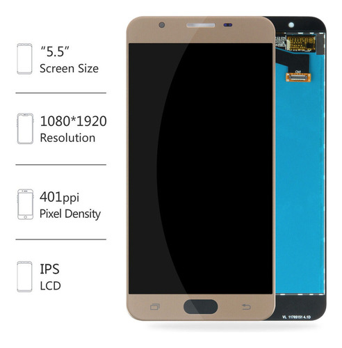 Pantalla Táctil Lcd Tft Dorada Para Samsung Galaxy J7 Prime.