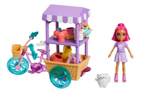 Polly Pocket Carrito Con Bicicleta Dulces Sorpresas Mattel