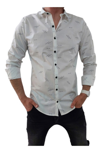 Camisa Hombre Mockba By Farenheite Pers Blanca