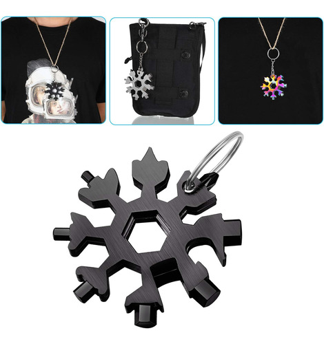 6 Piezas De Metal Copo De Nieve Multiherramienta De Acero In
