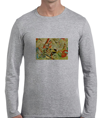 Remera Hombre Ml Kandinsky In Grey En Gris Pintura Arte