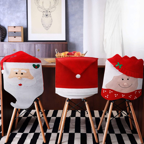 4 Piezas De Decoración De Fundas Sillas De Navidad, Go...