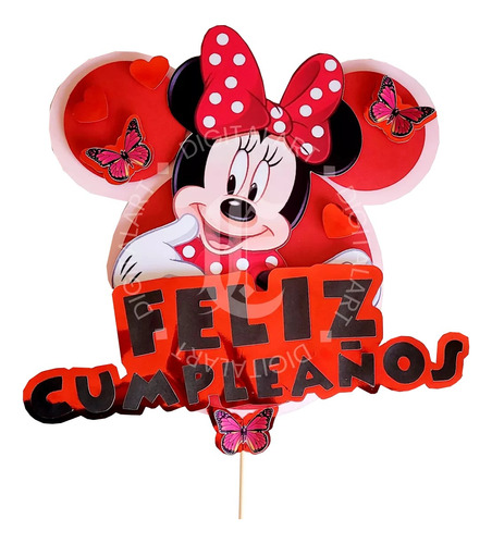 Adorno Para Torta Pastel 3d Minnie Mouse Cumpleaños Niña 