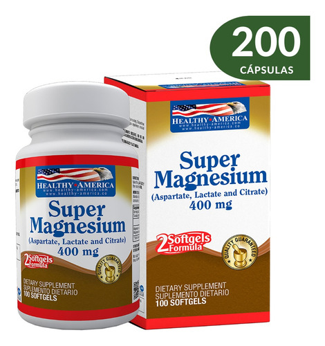 Suplemento Dietario Super Magnesium 400 Mg 100 Capsulas