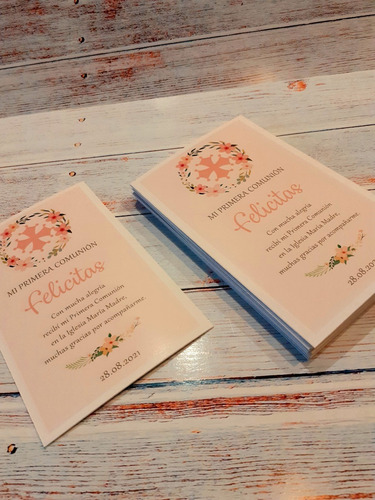 Estampitas Para Comunión, Confirmación Personalizadas -caba