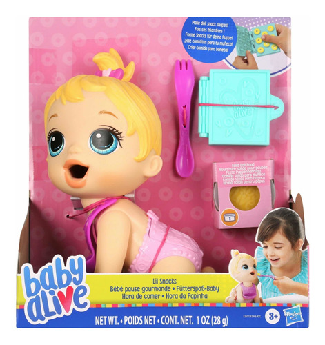 Muñeca Marca Baby Alive Lil Snacks Dolls, Gatea Y Come 