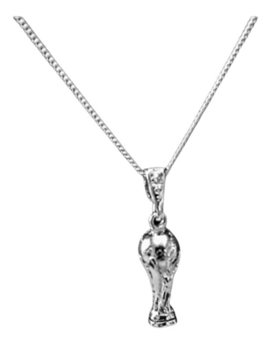 Imagen 1 de 6 de Conjunto Plata 925 Dije Copa Del Mundo Con Cadena Estuche