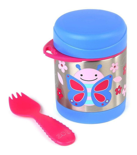 Pote Térmico Com Talher Zoo Borboleta Skip Hop Rosa