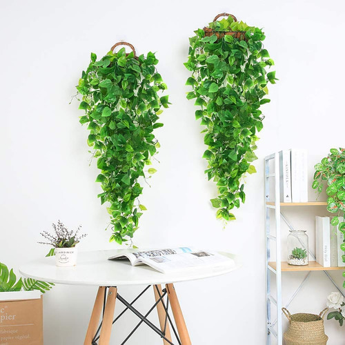 2 Plantas Colgantes Artificiales Para Decoración De Pared, I