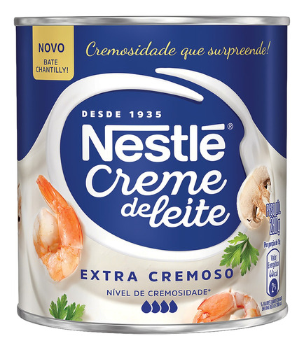 Creme de Leite Esterilizado Extra Cremoso Homogeneizado Bate Chantilly Nestlé Lata 280g