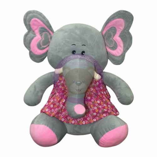 Peluche Elefante Vestido 70 Cm - Importado - Hipoalergénico