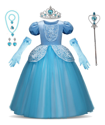 Vestido De Princesa Cenicienta Para Niña, Disfraz De Cosplay