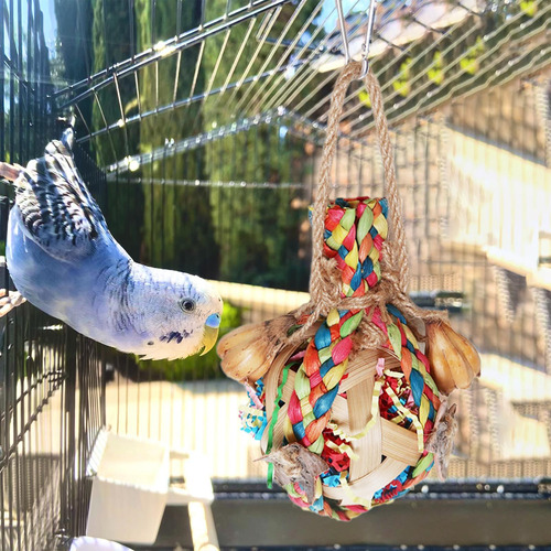 2x Pájaros Loros Masticar Juguetes Colgantes Para Pájaros