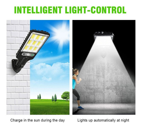 . Mini Lámpara Solar Led Sensor De Pared De Calle 108cob