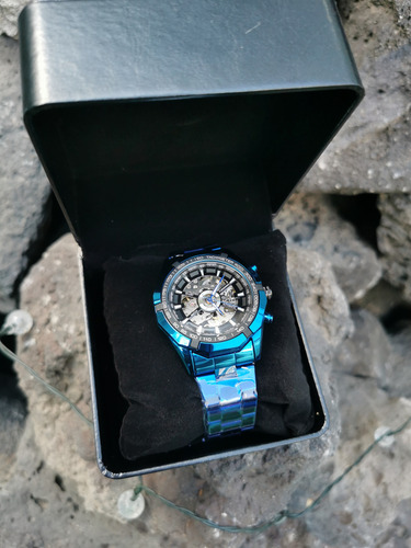 Reloj Tourbillon Automático Acero Inoxidable No Pilas Azul