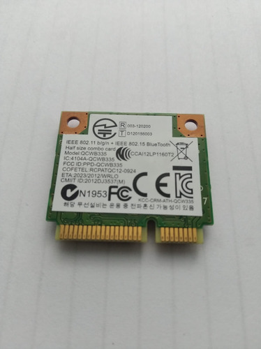 Placa De Red Wifi Qualcomm Atheros Qcwb335 Bgh / Asus (Usado)