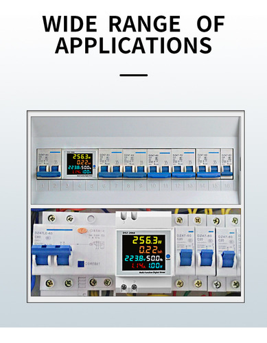 6in1 Display Smart Meter Din Rail Ac Monitor Voltage