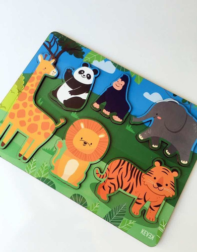 Juego De Encastre - Animales De La Selva