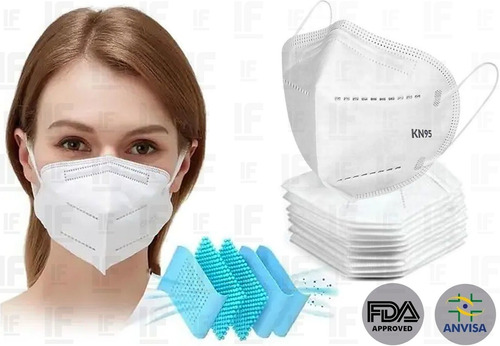 Kit 20 Máscaras Respiratória Proteção Facial 5 Camadas Kn95
