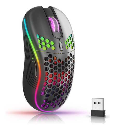 Avmton Mouse Inalambrico Para Juegos Con Carcasa De Panal De