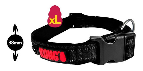 Collar Kong Nylon - Ajustable Extra-large - Perros Y Gatos Color Negro