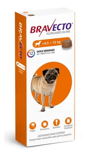 Bravecto 4,5 A 10 Kg. Anti Pulgas Y Garrapatas