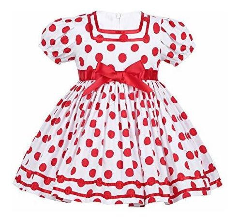 Feeshow Bebé Niña Puff Short Sleeve Polka Dot B07t3k45ck1