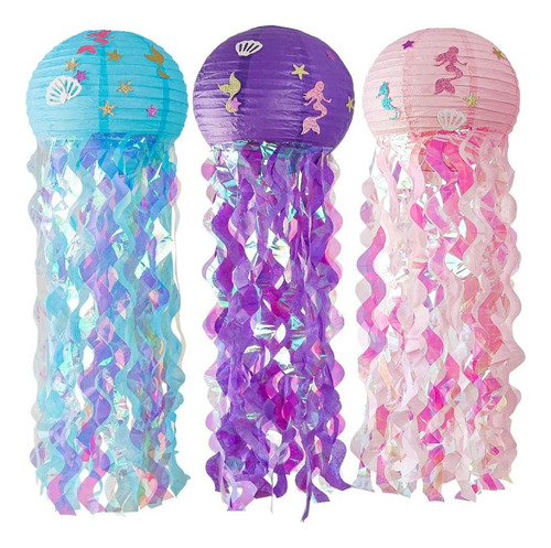 Farol Colgante De Papel Con Forma De Medusa Para Niñas, Bric