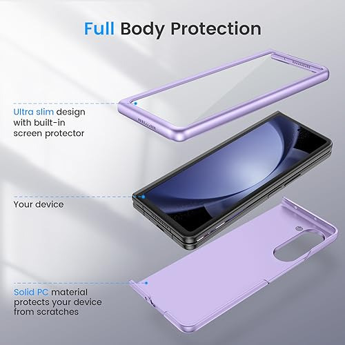 Funda Para Galaxy Z Fold 5 Morado Delgado -3