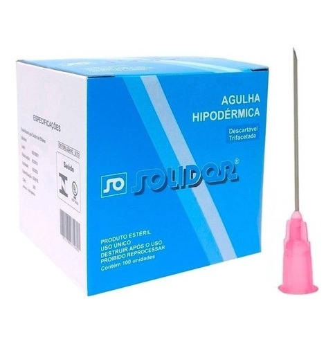 Agulha HiPodérmica 18g 40 X 1,2mm Rosa - Estética - 100un