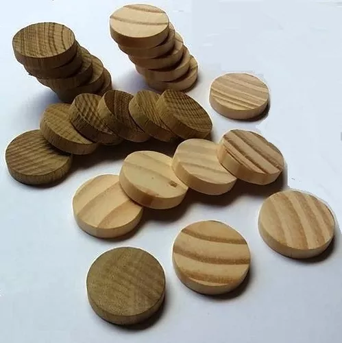 Peças de madeira para jogo de damas 30 mm no Shoptime