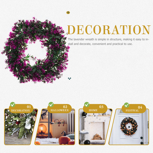 Corona De Verano Para Puerta, Corona Artificial De Plantas A