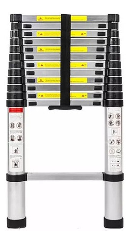 Escalera Portátil Aluminio Retráctil Telescópica 3.8 Metros